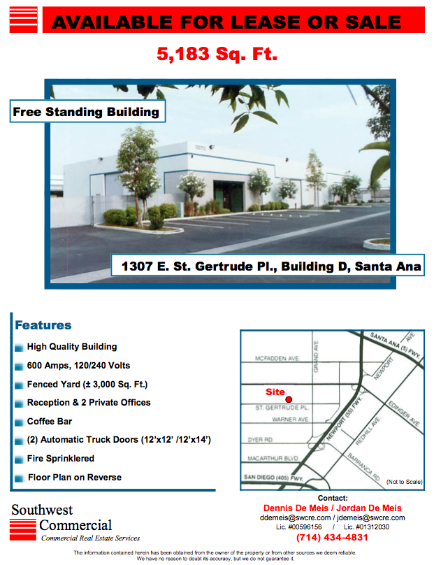 1307 E Saint Gertrude Place, building D, Santa Ana – Industrial ...